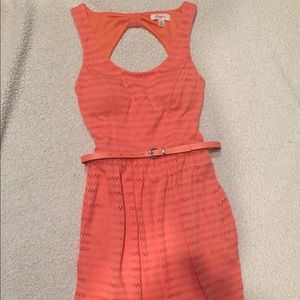 Coral dress with matching belt by Candie's